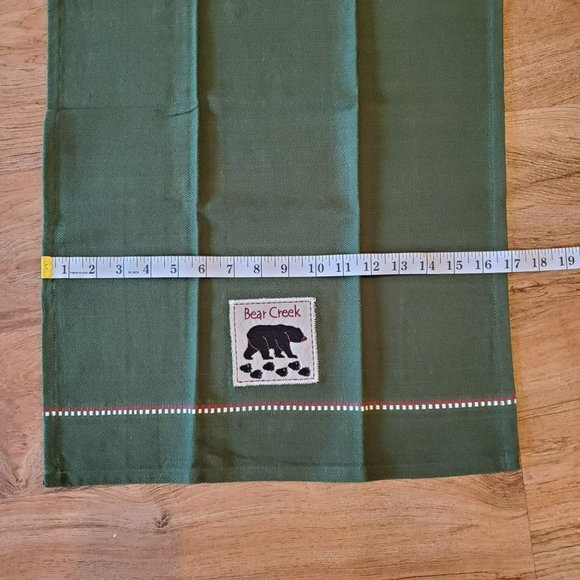 Bear Creek Hand Towel or Kitchen Towel, Forest Green, Bear Applique, New no tags - Picture 5 of 6